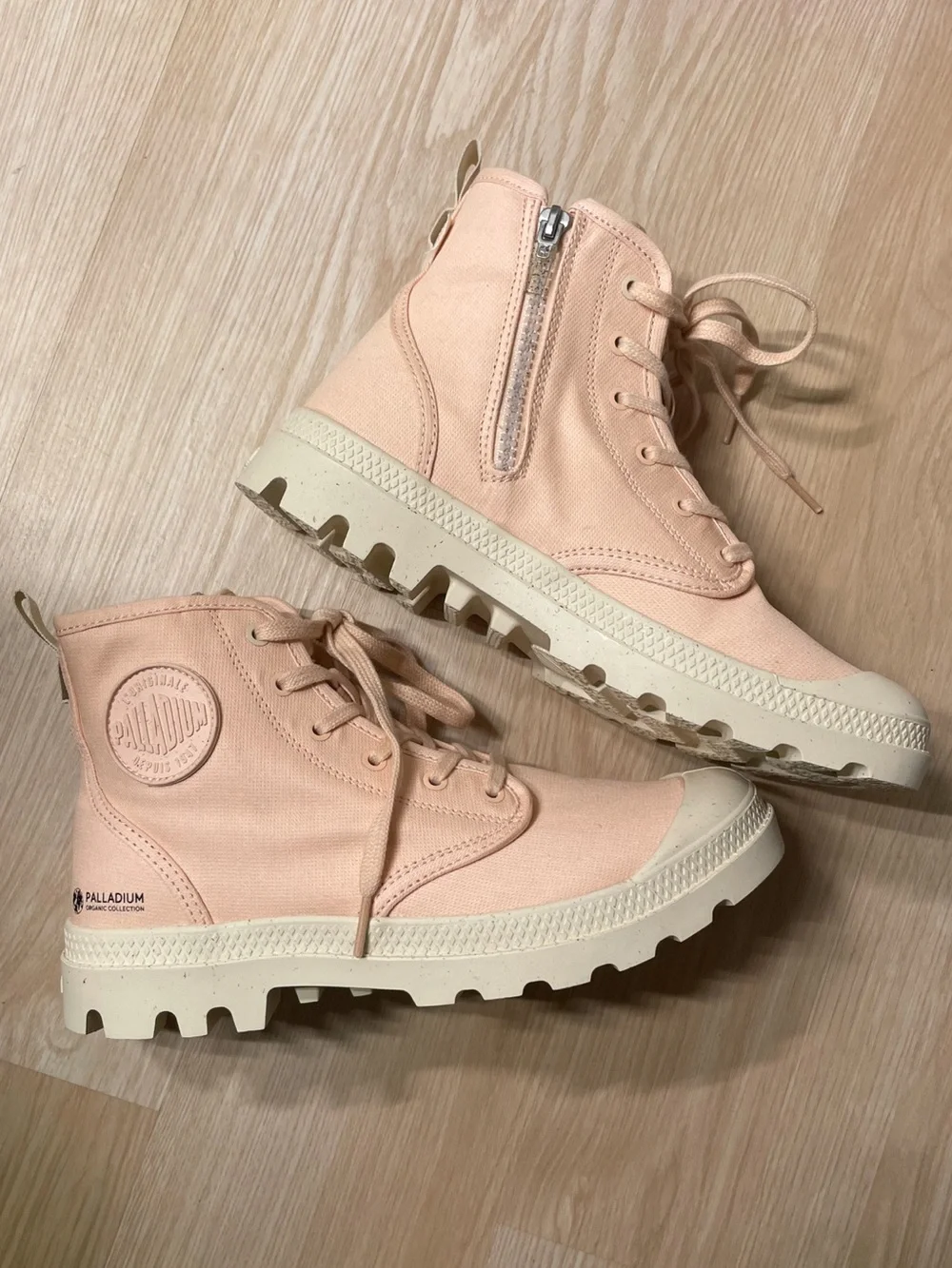 Palladium Pampa Hi Zip Organic Boots (Peaskin/Blush Pink) - Picture 4 of 11